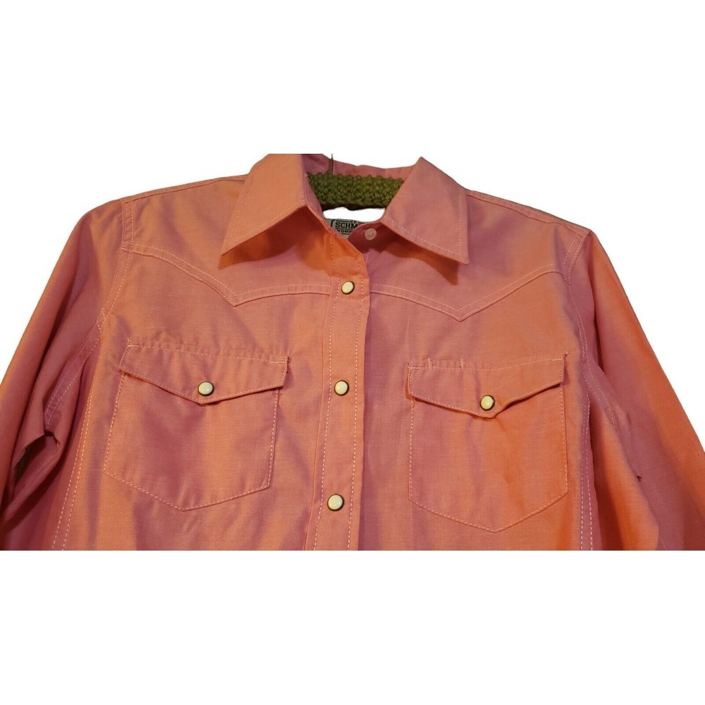 C.E.‎ Schmidt Pearl Snap Fit For Her Shirt Womens M Medium  Pink Work Wear